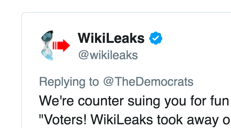 Wikileaks ANNIHILATES The DNC With Their Response To Absurd Lawsuit