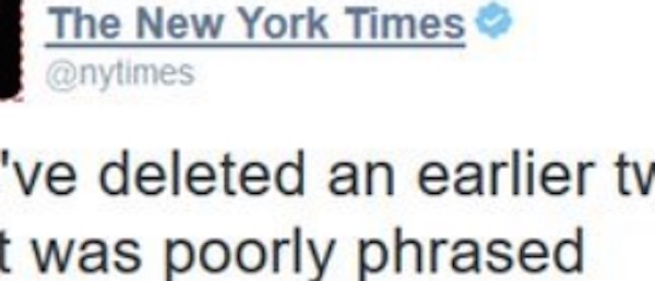 Flashback NYT Deleted Accidentally Racist Tweet But The Internet Is 